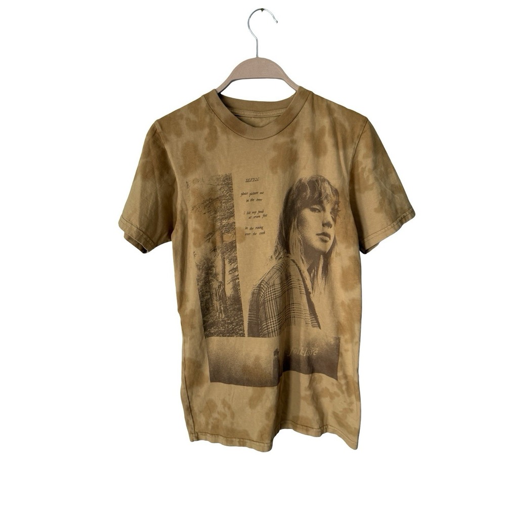 Taylor Swift Folklore "Seven" Lyrics Graphic T-Shirt size Small crew‎ neck